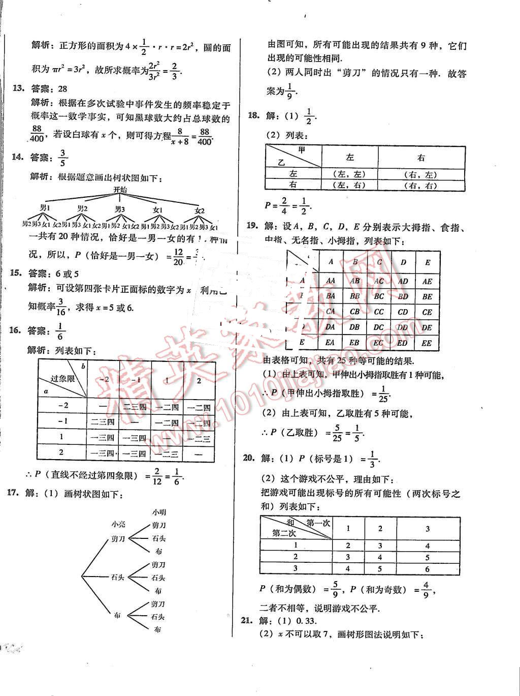 2015年單元加期末復習與測試九年級數(shù)學全一冊人教版 第14頁