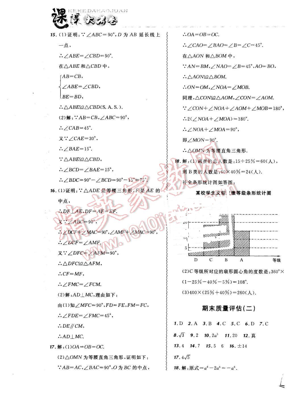 2015年北大綠卡課課大考卷八年級(jí)數(shù)學(xué)上冊(cè)華師大版 第21頁