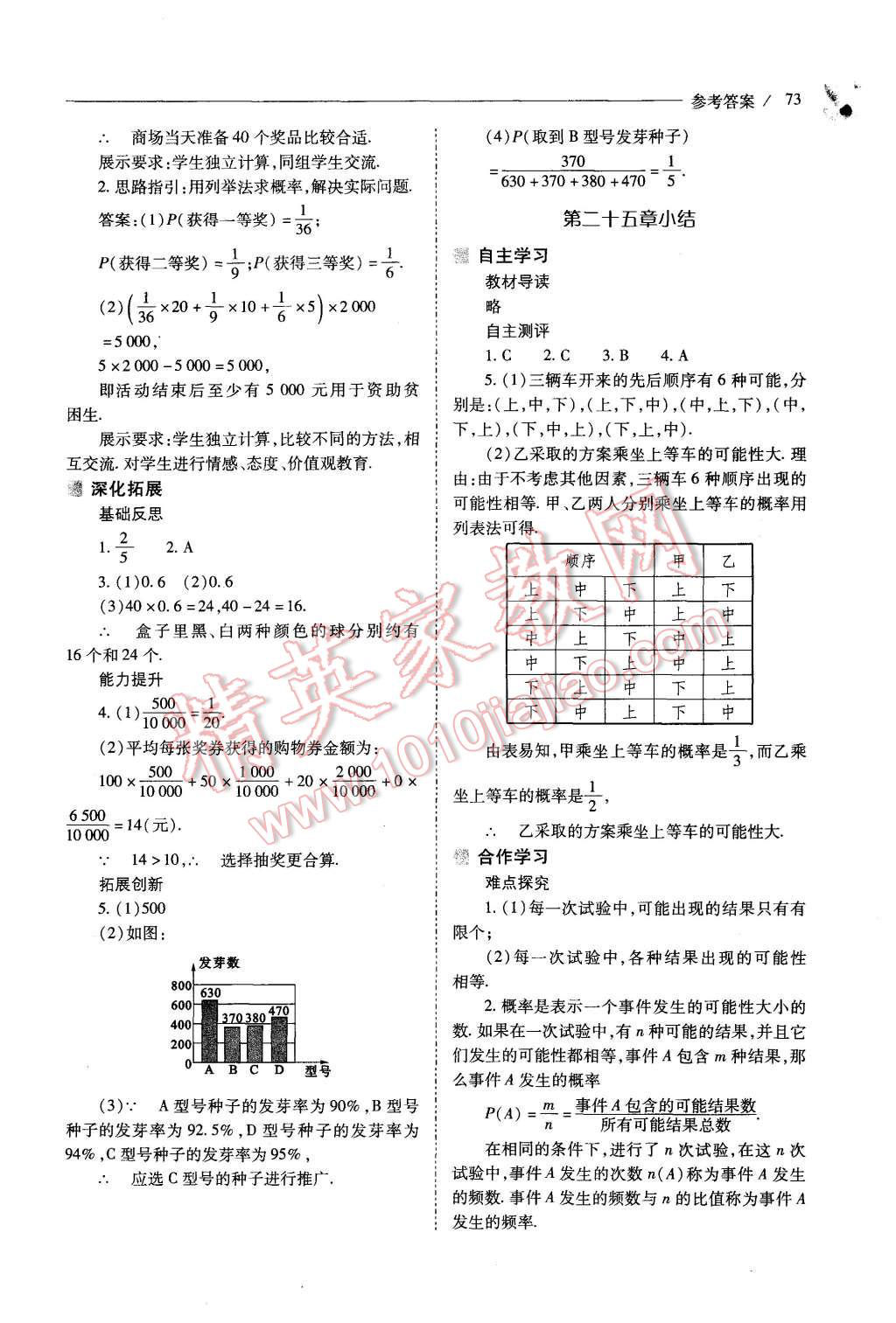 2015年新課程問題解決導學方案九年級數學上冊人教版 第73頁