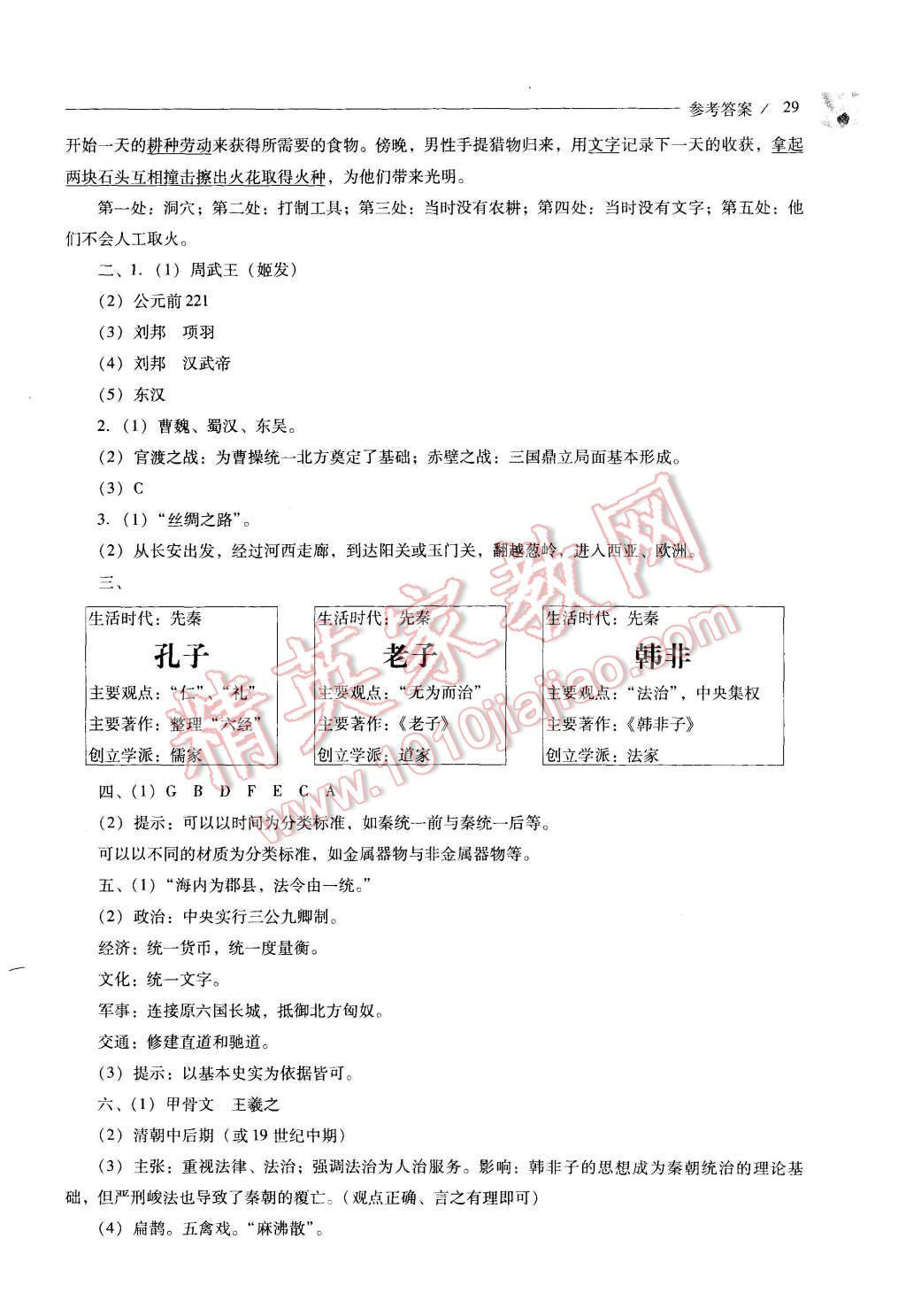 2015年新课程问题解决导学方案七年级中国历史上册华东师大版 第29页