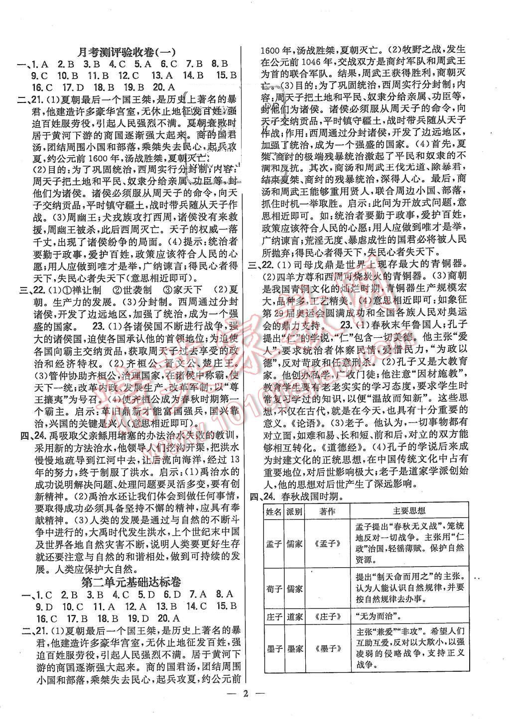 2015年新教材完全考卷七年級歷史上冊人教版 第2頁