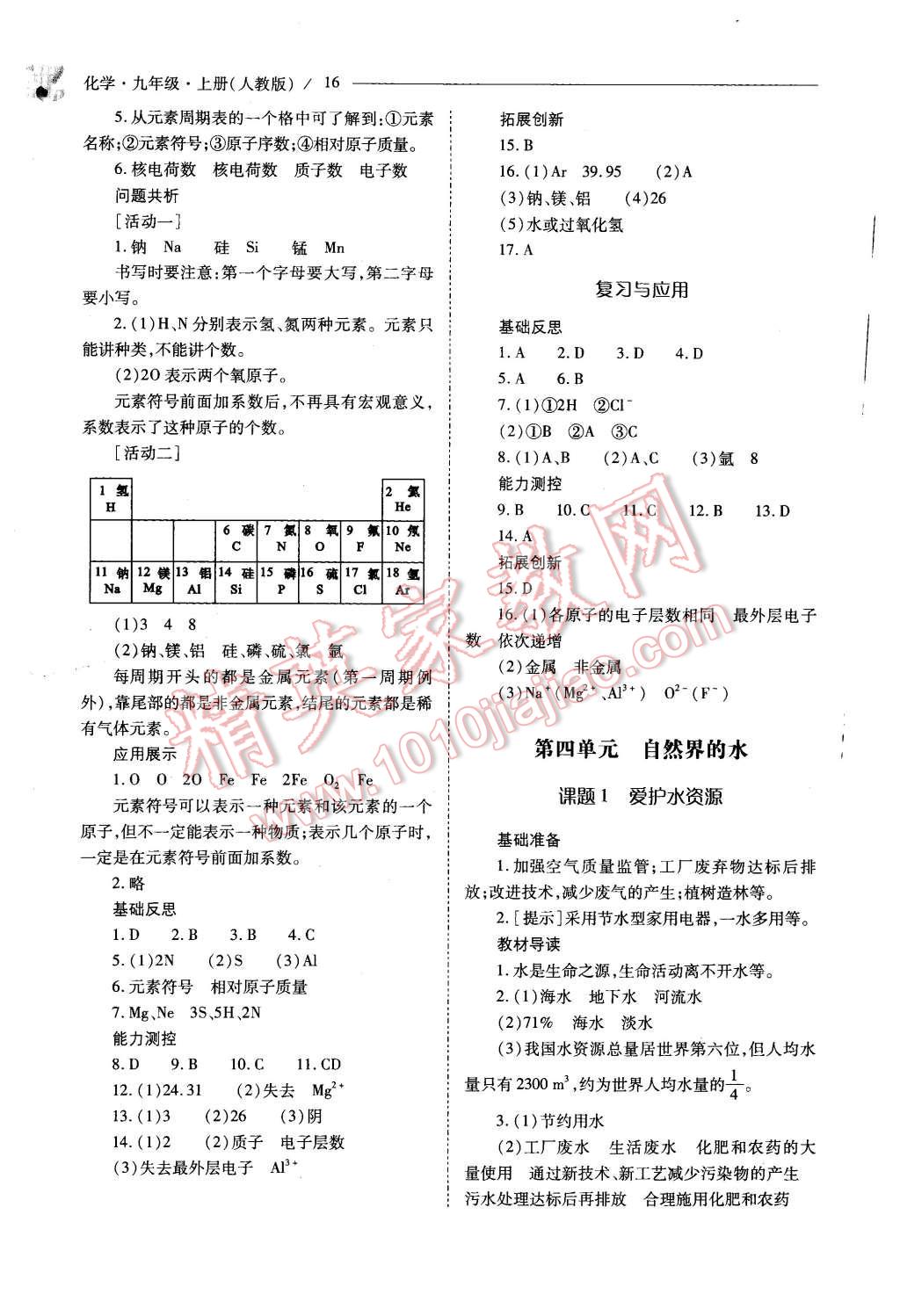 2015年新课程问题解决导学方案九年级化学上册人教版 第16页