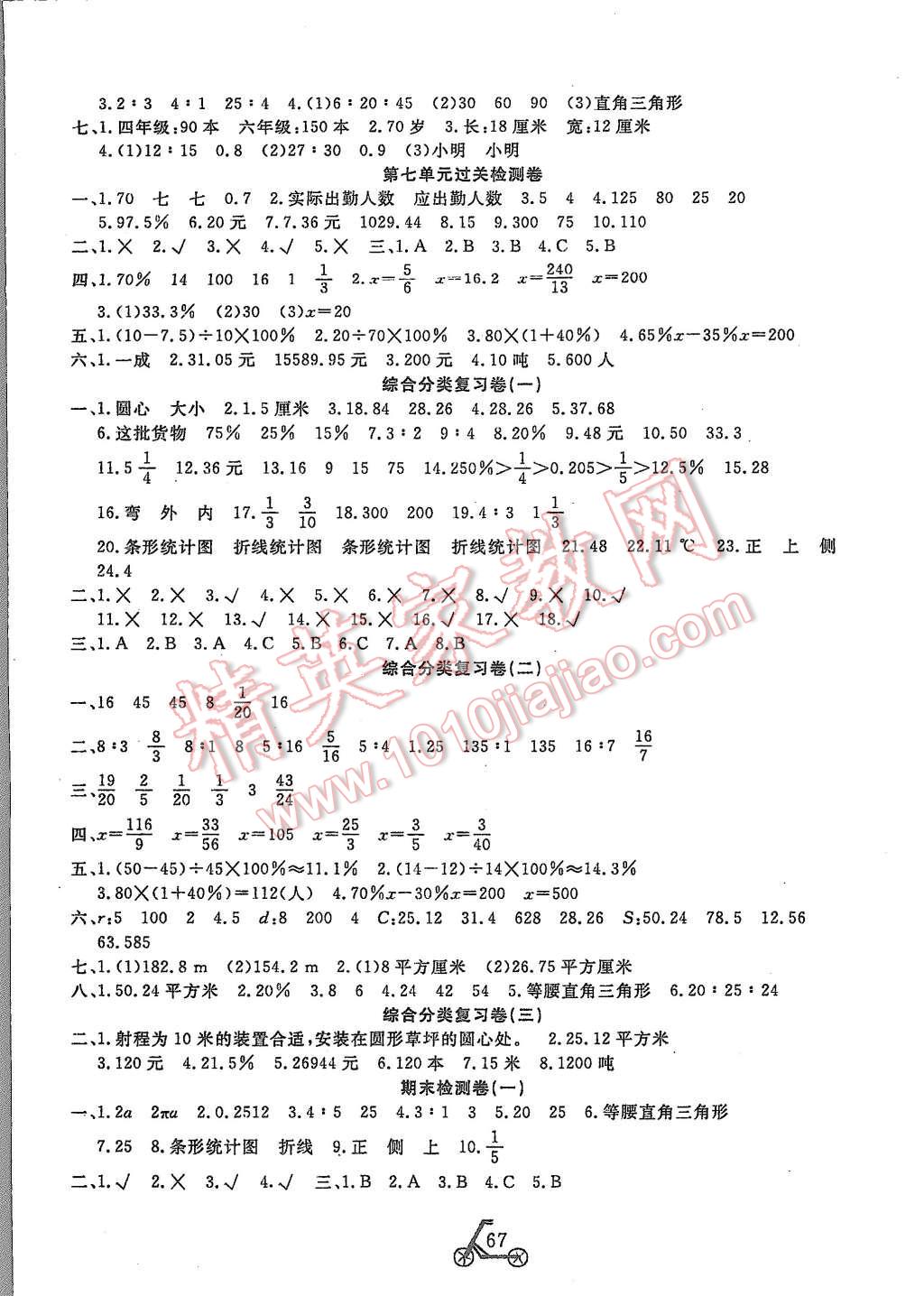 2015年小學(xué)奪冠單元檢測(cè)卷六年級(jí)數(shù)學(xué)上冊(cè)北師大版 第3頁