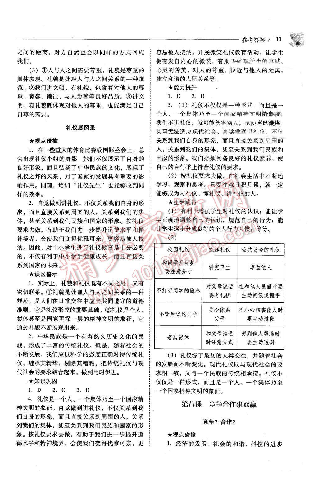 2015年新課程問(wèn)題解決導(dǎo)學(xué)方案八年級(jí)思想品德上冊(cè)人教版 第11頁(yè)