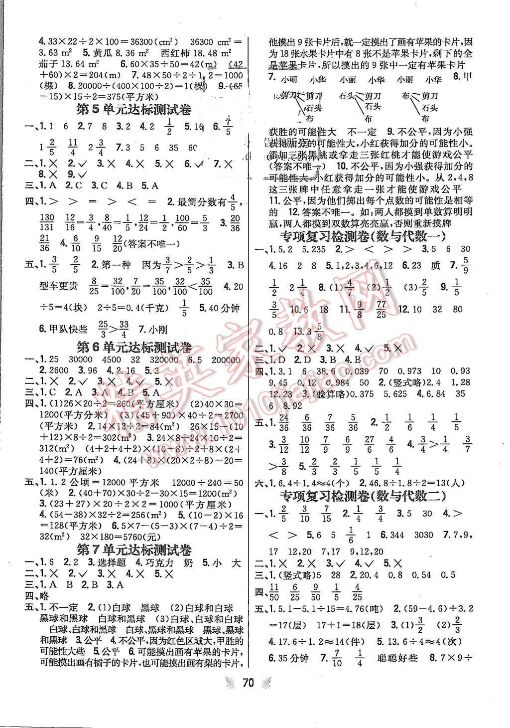 2015年小學(xué)教材完全考卷五年級(jí)數(shù)學(xué)上冊(cè)北師大版 第2頁(yè)