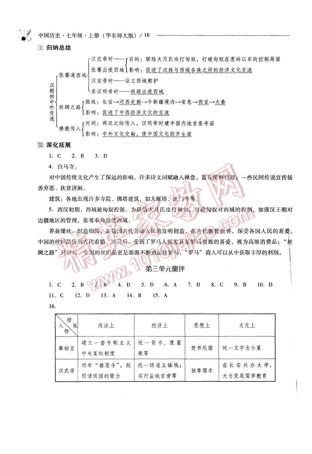 2015年新課程問題解決導(dǎo)學(xué)方案七年級中國歷史上冊華東師大版 第16頁