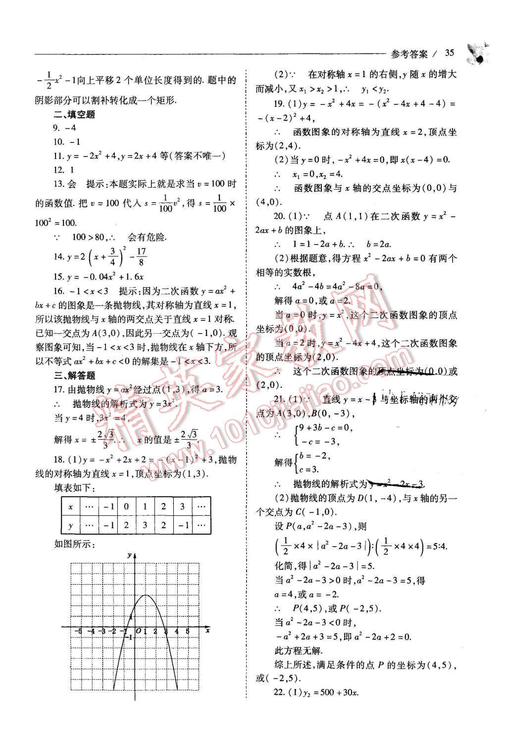 2015年新課程問題解決導(dǎo)學(xué)方案九年級數(shù)學(xué)上冊人教版 第35頁