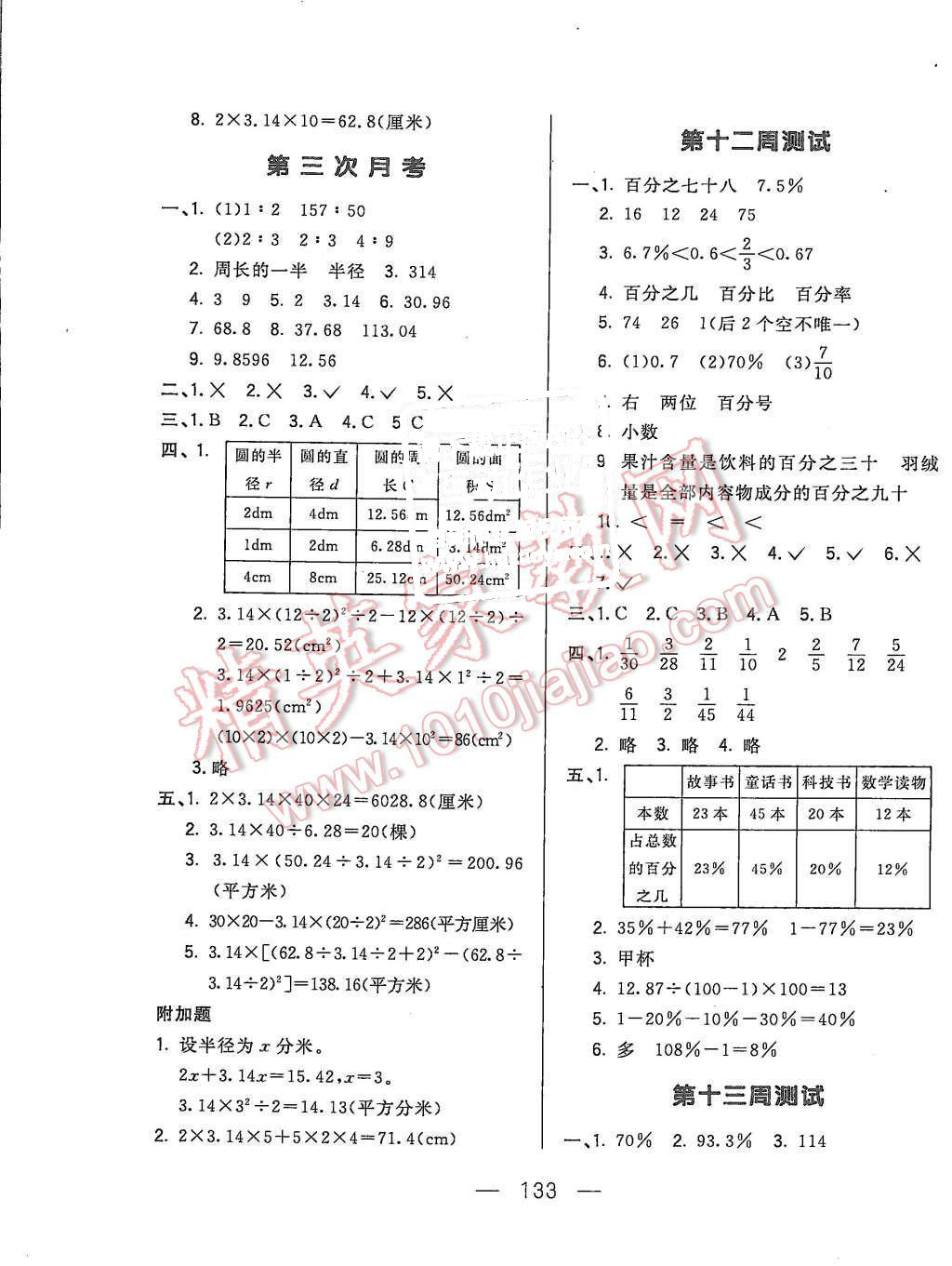 2015年悅?cè)缓脤W(xué)生周周測(cè)六年級(jí)數(shù)學(xué)上冊(cè)人教版 第9頁