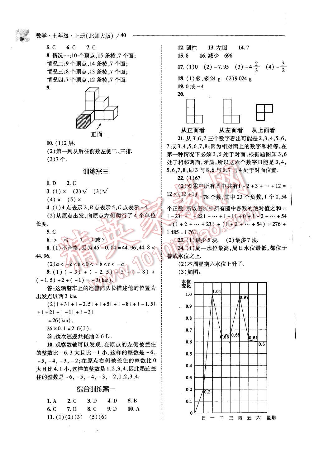 2015年新课程问题解决导学方案七年级数学上册北师大版 第40页