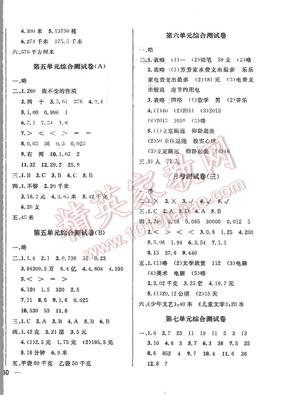 2015年亮點(diǎn)給力大試卷五年級(jí)數(shù)學(xué)上冊(cè)江蘇版 第4頁