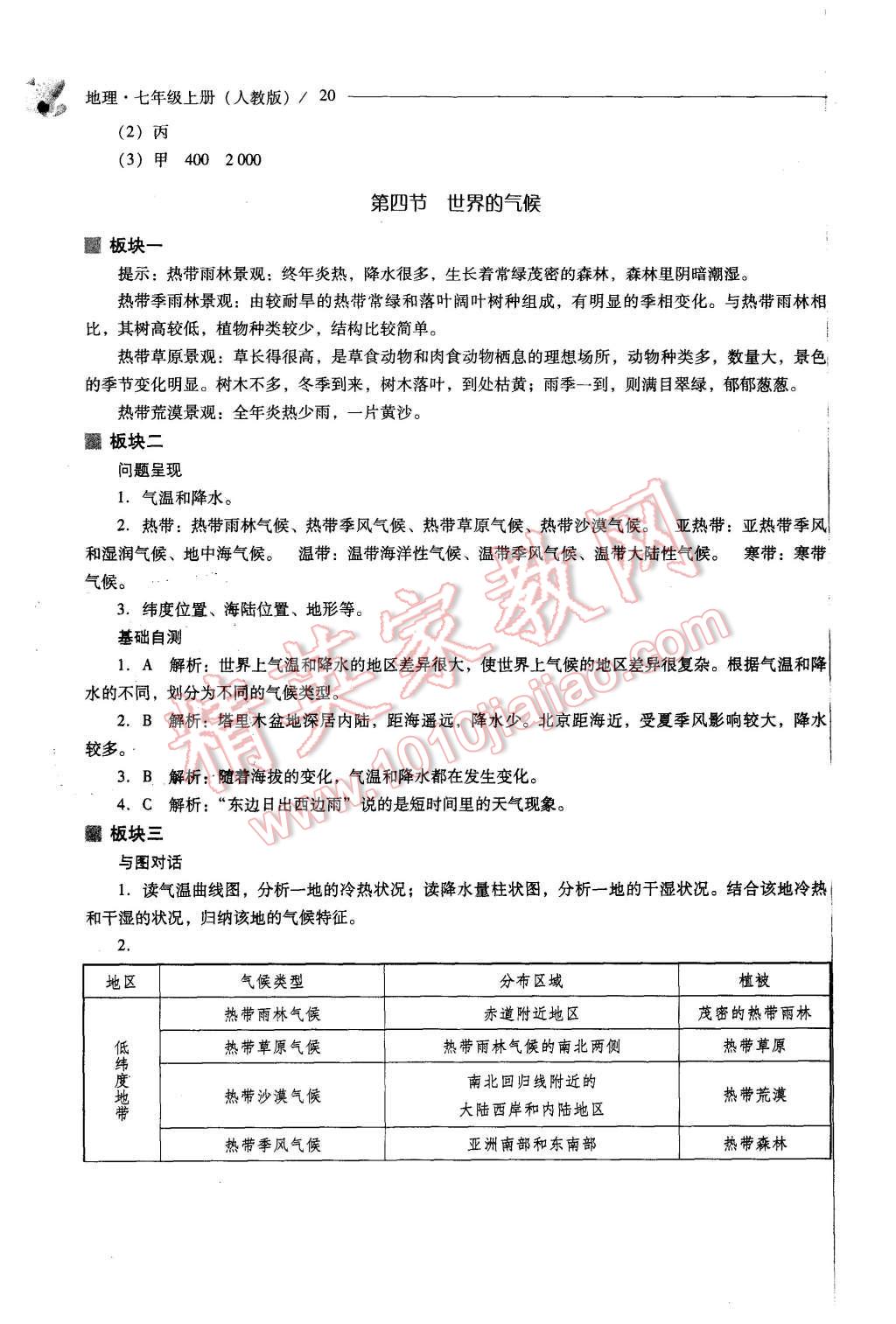 2015年新課程問(wèn)題解決導(dǎo)學(xué)方案七年級(jí)地理上冊(cè)人教版 第17頁(yè)