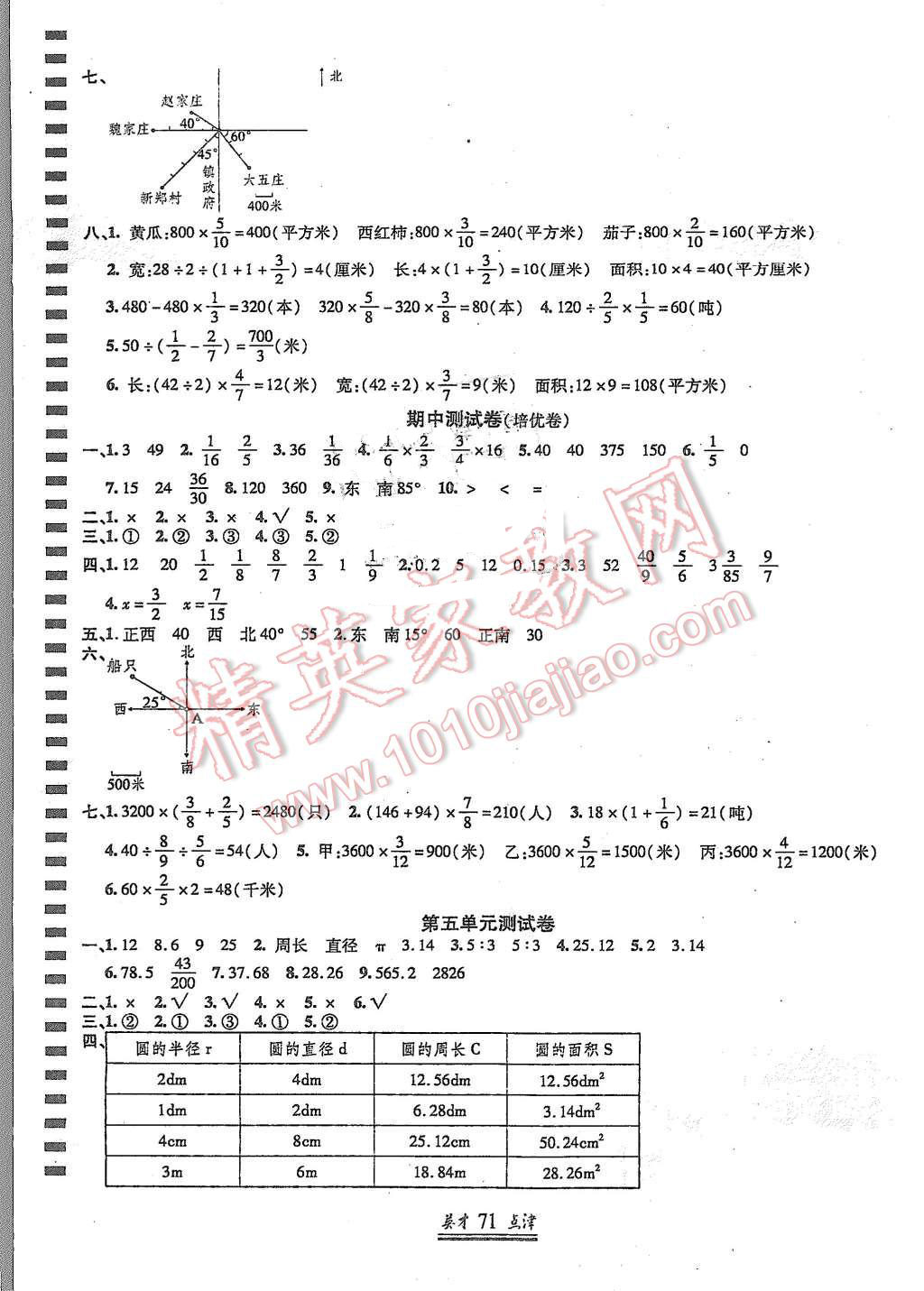 2015年英才点津六年级数学上册人教版 第3页