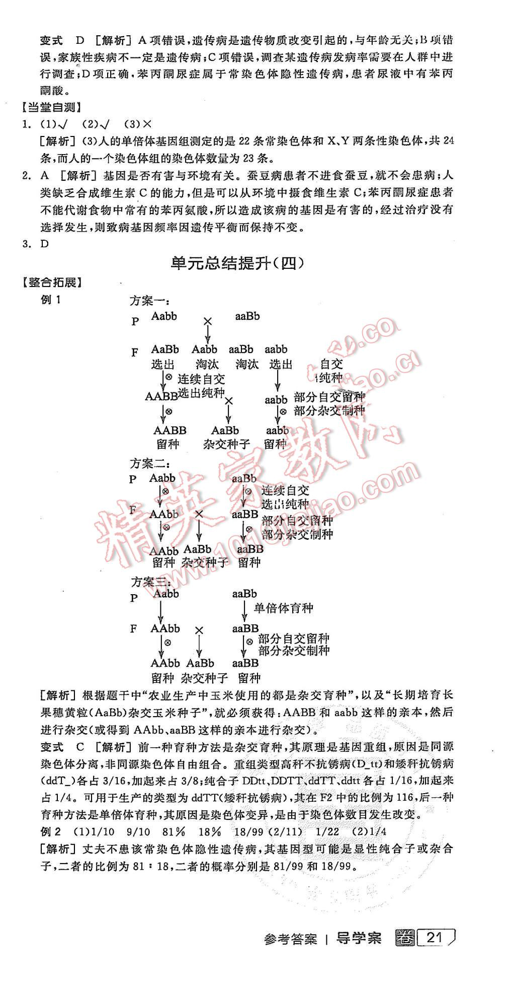 2015年全品學練考高中生物必修2浙科版 第21頁