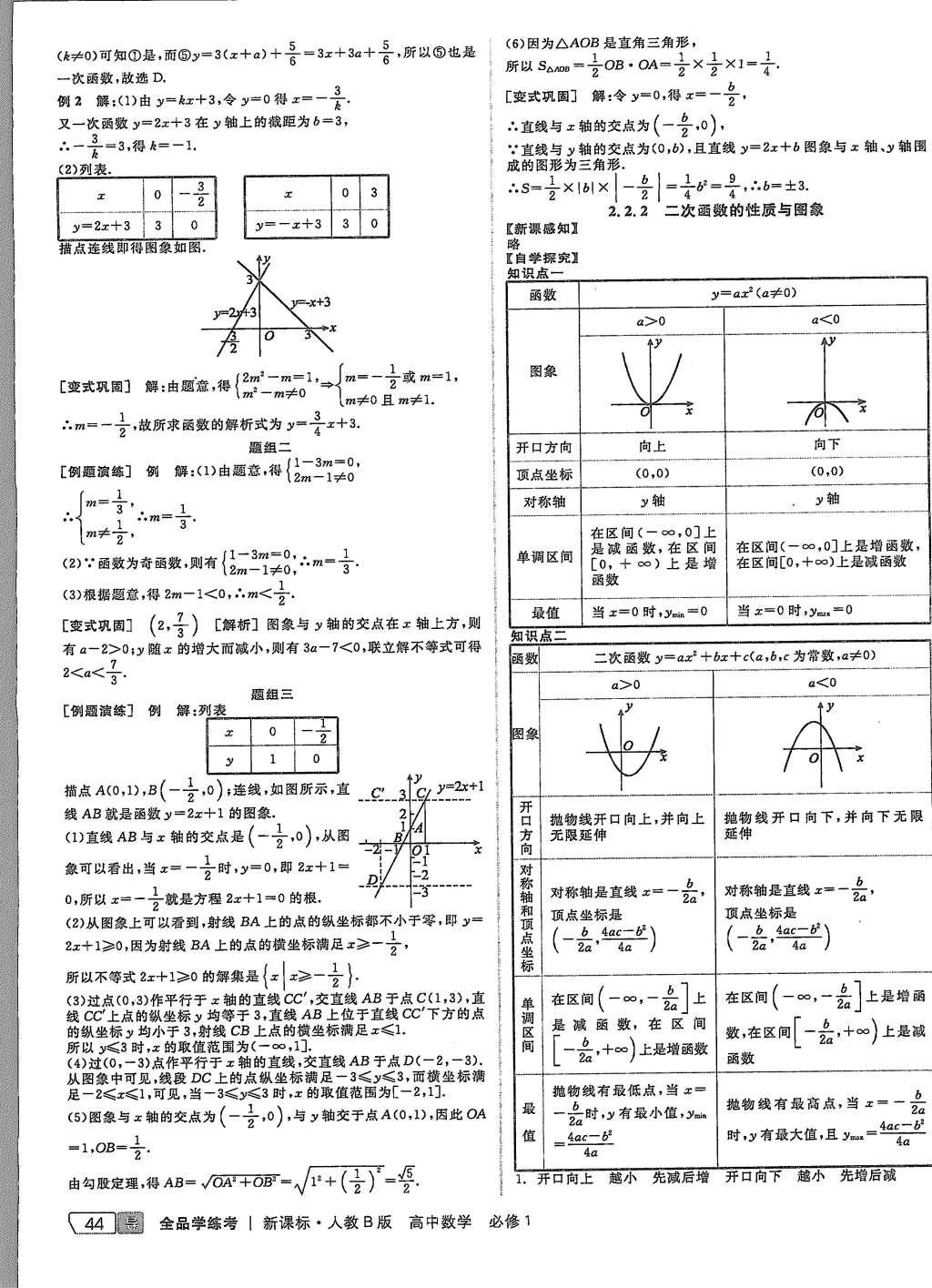 2015年全品學(xué)練考高中數(shù)學(xué)必修1人教B版 導(dǎo)學(xué)案參考答案第18頁(yè)