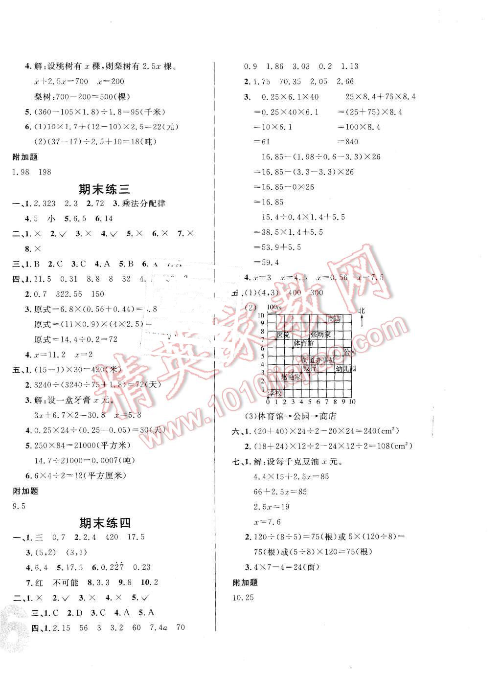 2015年悅?cè)缓脤W(xué)生單元練五年級數(shù)學(xué)上冊人教版 第8頁