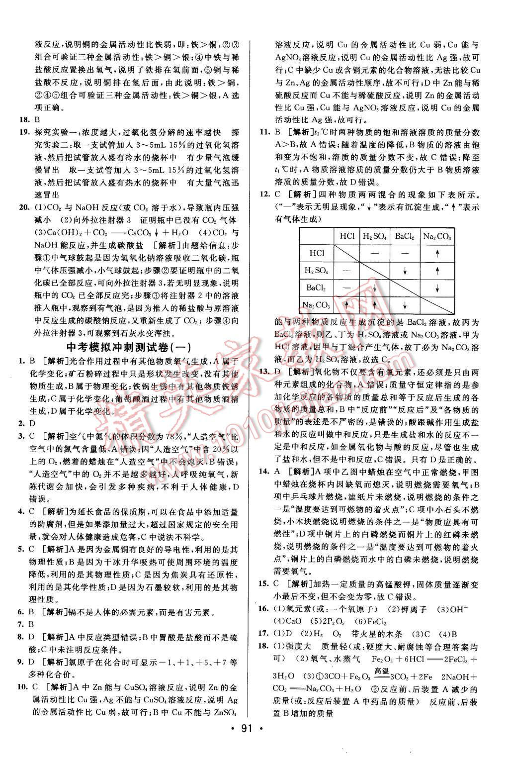 2015年期末考向标海淀新编跟踪突破测试卷九年级化学全一册人教版 第15页