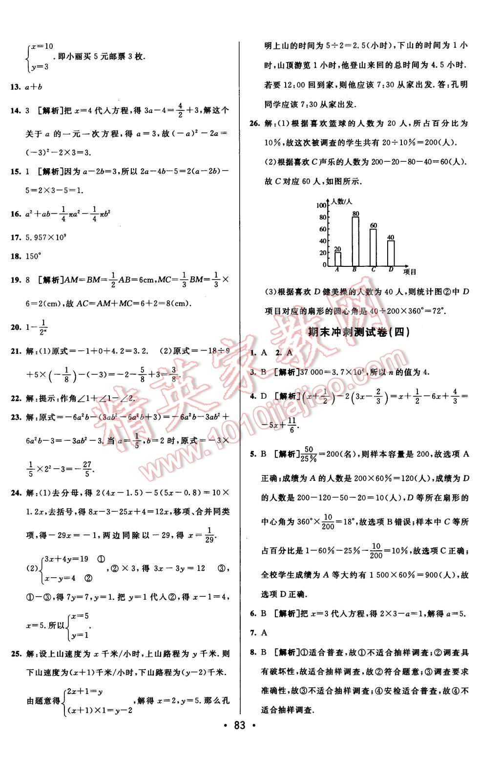 2015年期末考向標(biāo)海淀新編跟蹤突破測(cè)試卷七年級(jí)數(shù)學(xué)上冊(cè)滬科版 第15頁