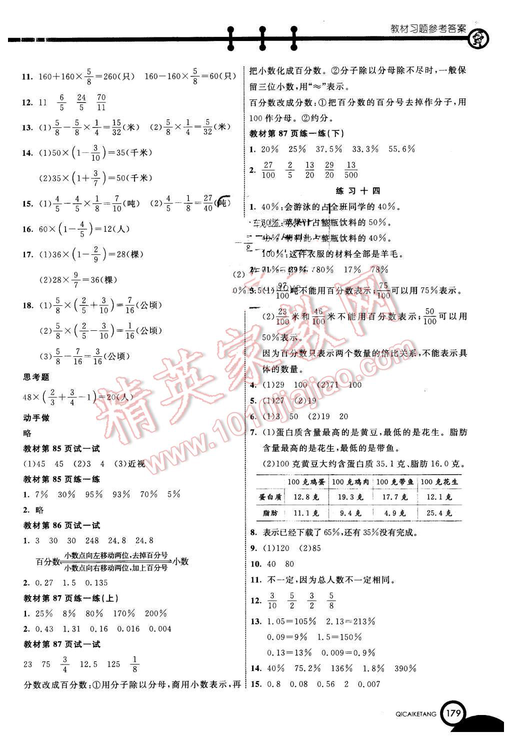 2015年七彩课堂六年级数学上册苏教版 第21页