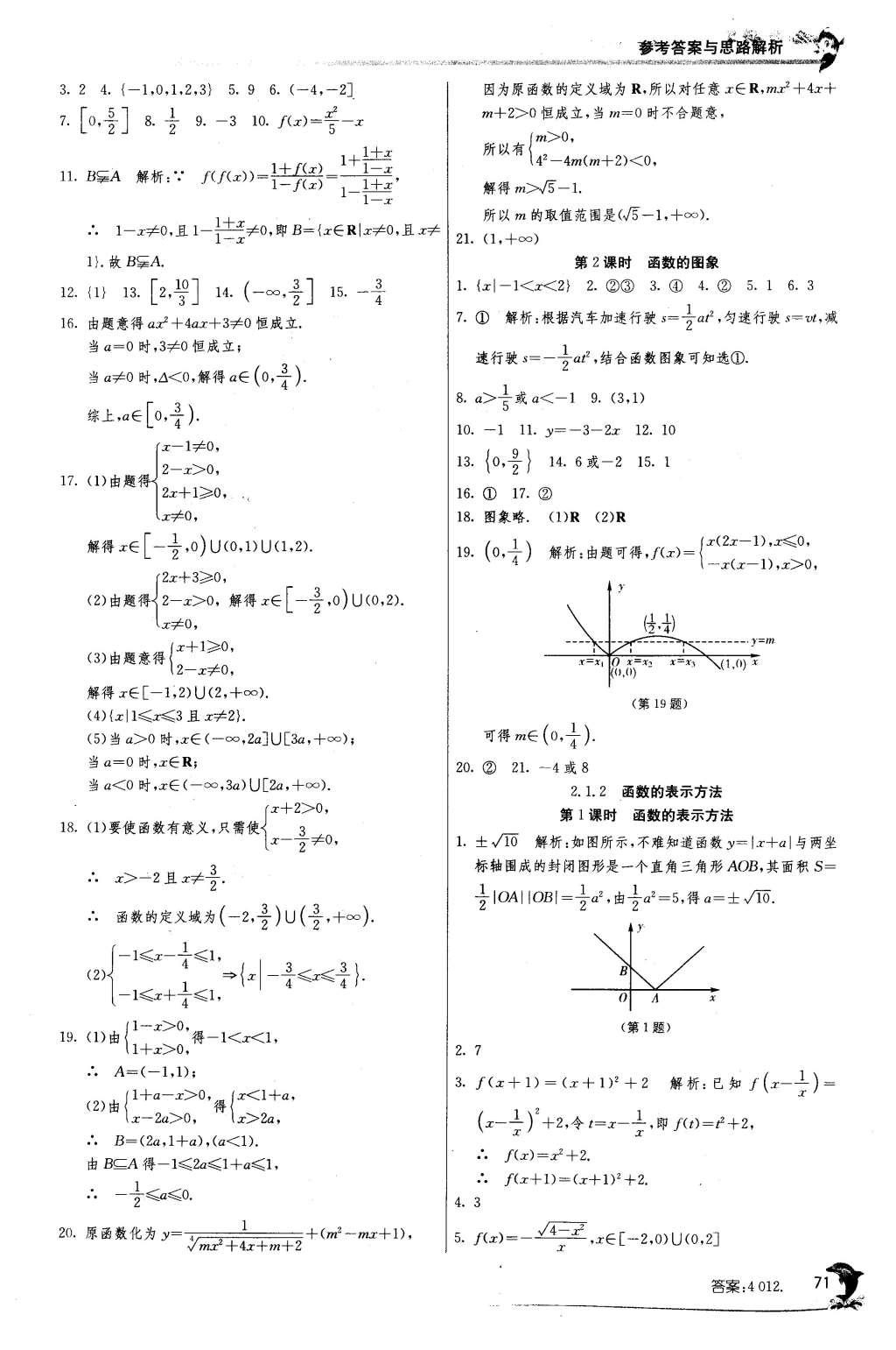 2015年實(shí)驗(yàn)班全程提優(yōu)訓(xùn)練高中數(shù)學(xué)必修1蘇教版 參考答案第13頁