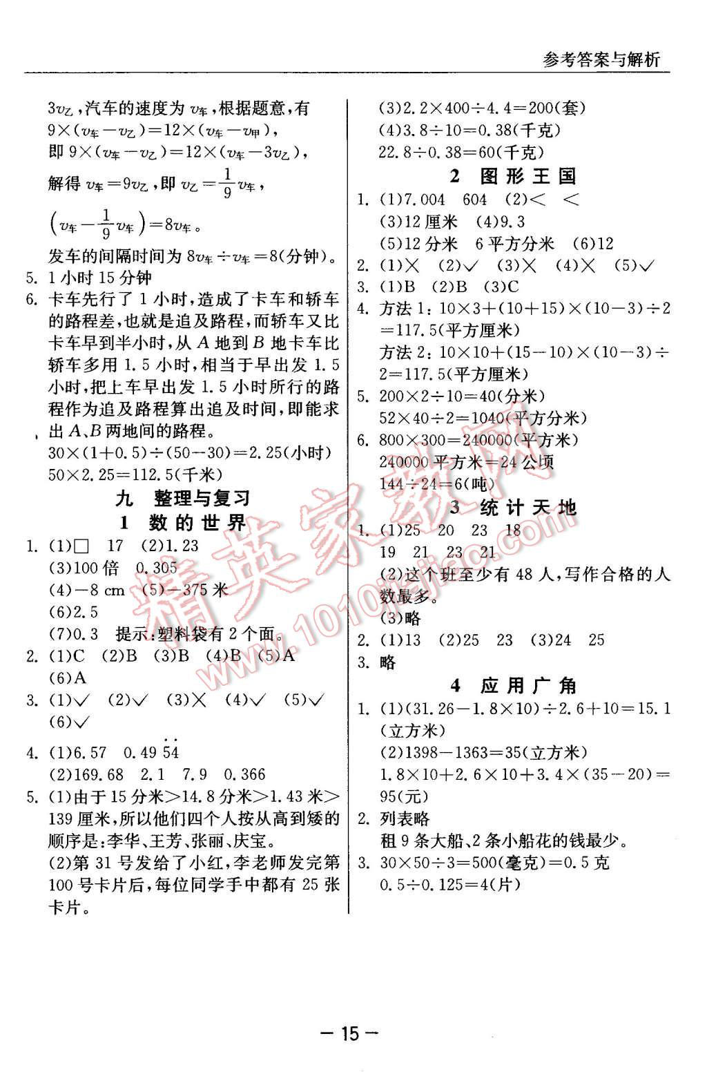 2015年實(shí)驗(yàn)班提優(yōu)課堂五年級(jí)數(shù)學(xué)上冊(cè)蘇教版 第15頁(yè)