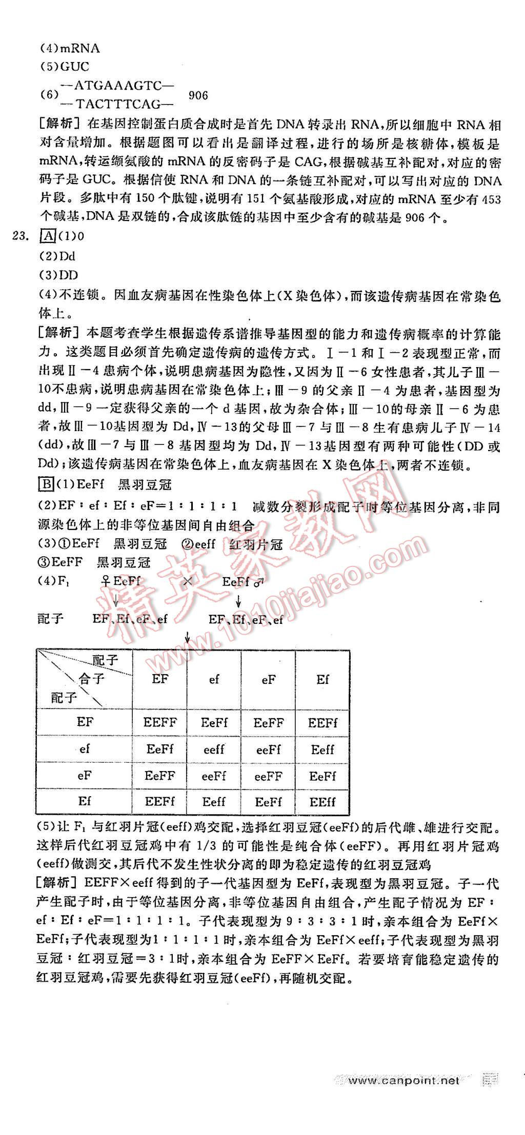 2015年全品學(xué)練考高中生物必修2浙科版 第66頁