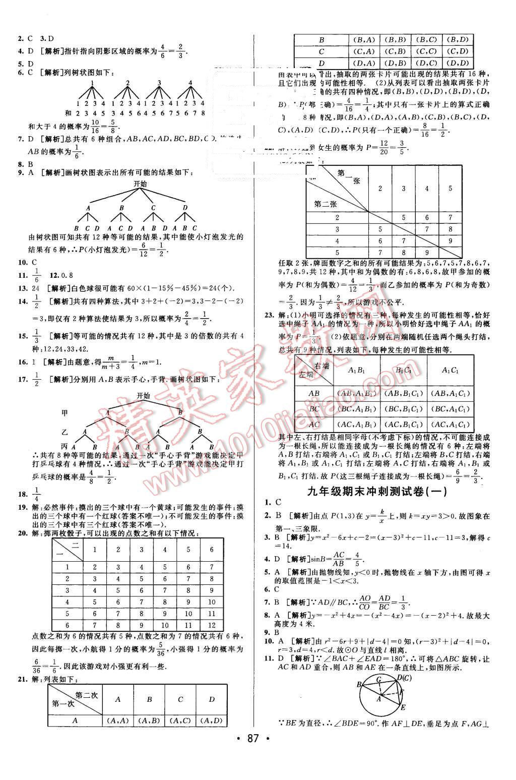 2015年期末考向標(biāo)海淀新編跟蹤突破測(cè)試卷九年級(jí)數(shù)學(xué)全一冊(cè)滬科版 第11頁(yè)