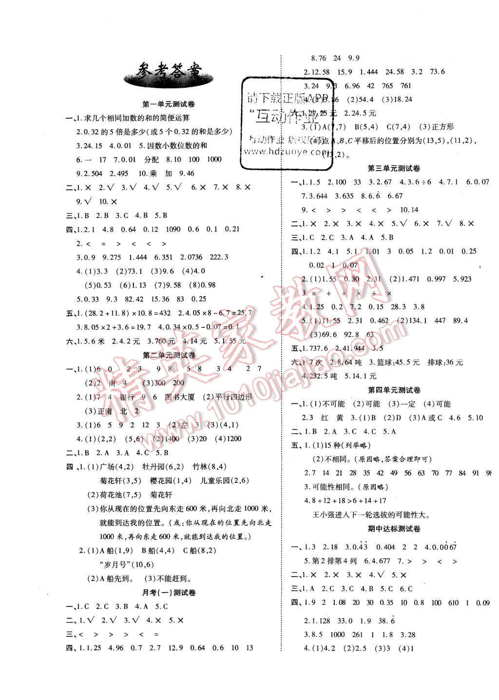 2015年ABC考王全優(yōu)卷五年級(jí)數(shù)學(xué)上冊(cè)人教版 第1頁(yè)