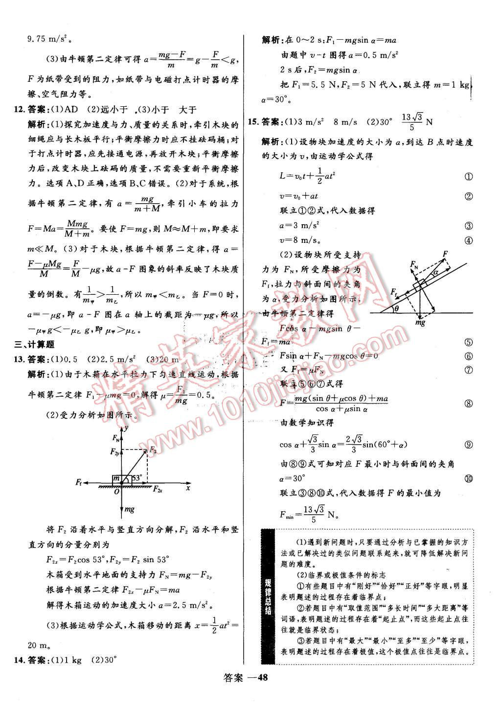 2015年高中同步測(cè)控優(yōu)化訓(xùn)練物理必修1人教版 第48頁(yè)