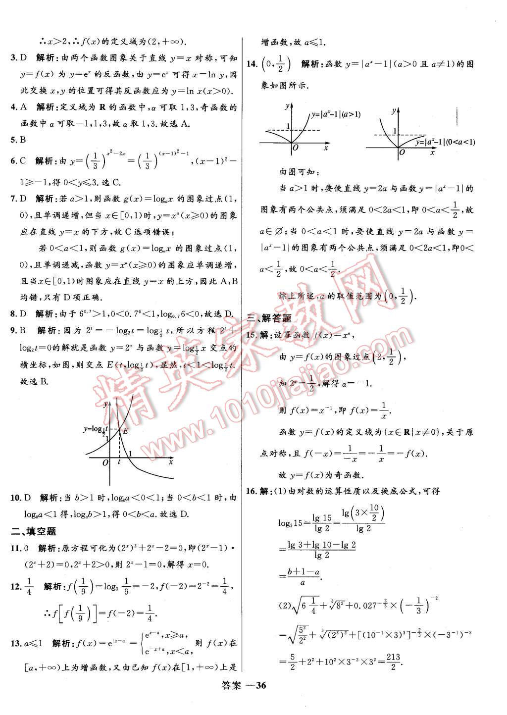 2015年高中同步測(cè)控優(yōu)化訓(xùn)練數(shù)學(xué)必修1人教A版 第36頁(yè)