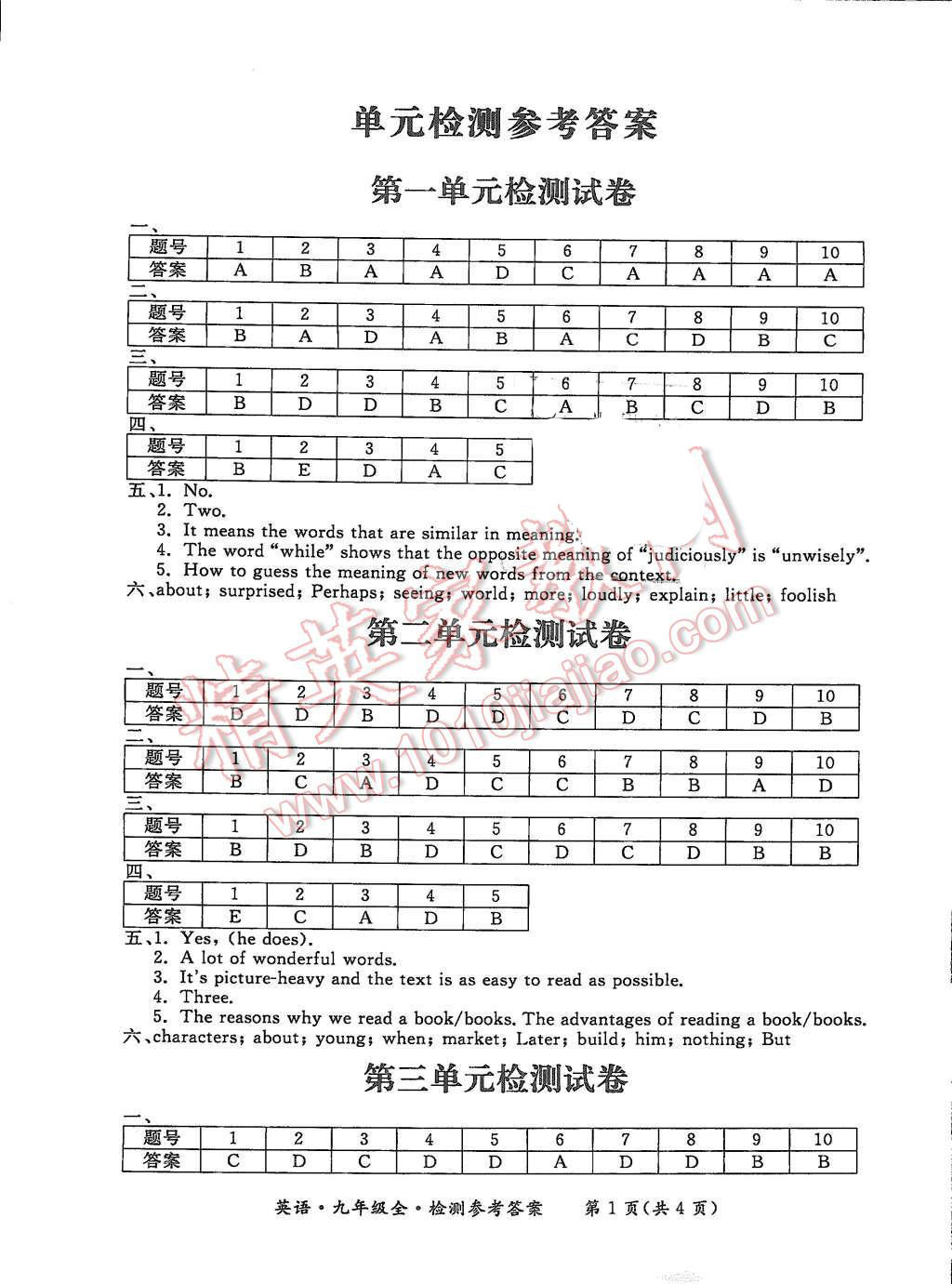 2015年形成性练习与检测九年级英语全一册 第17页