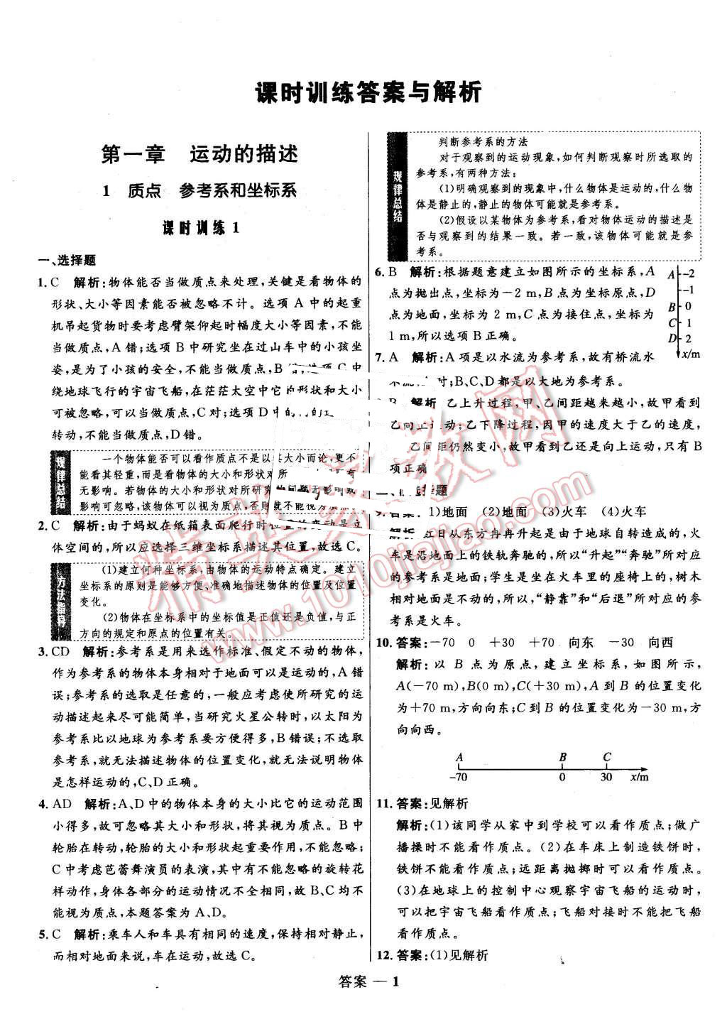 2015年高中同步測控優(yōu)化訓(xùn)練物理必修1人教版 第1頁