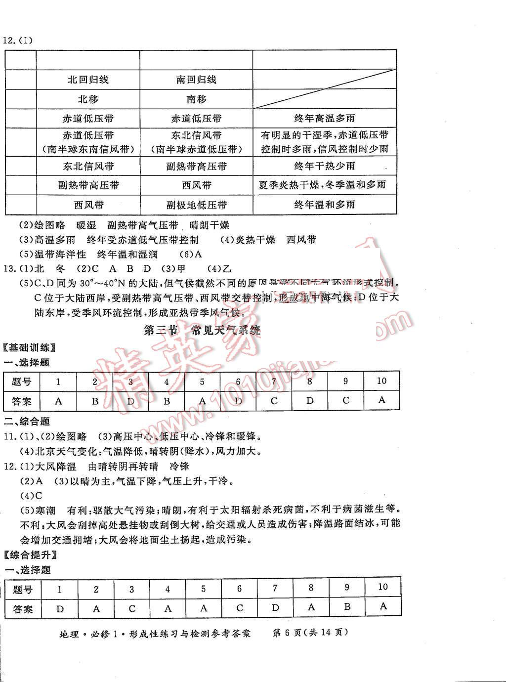 2015年形成性練習(xí)與檢測(cè)地理必修1 第6頁