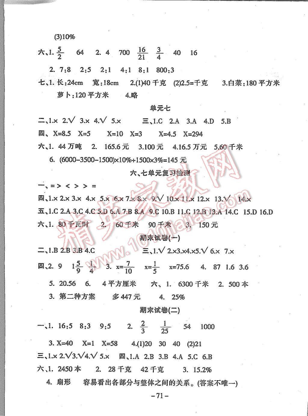 2015年名題金卷六年級(jí)數(shù)學(xué)上冊(cè)北師大版 第3頁(yè)