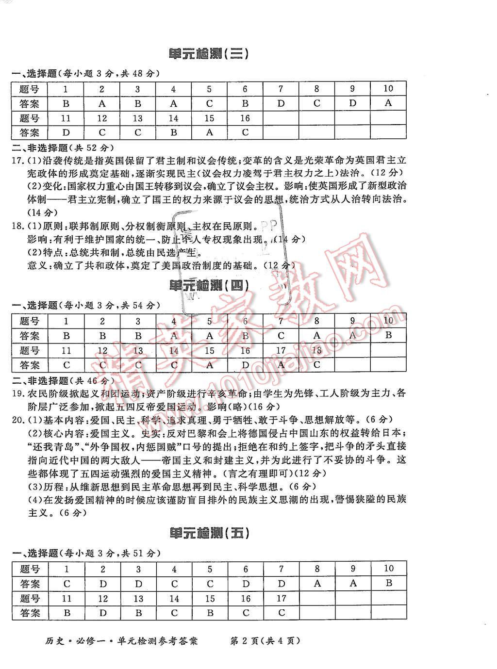 2015年形成性練習(xí)與檢測(cè)歷史必修1 第16頁(yè)