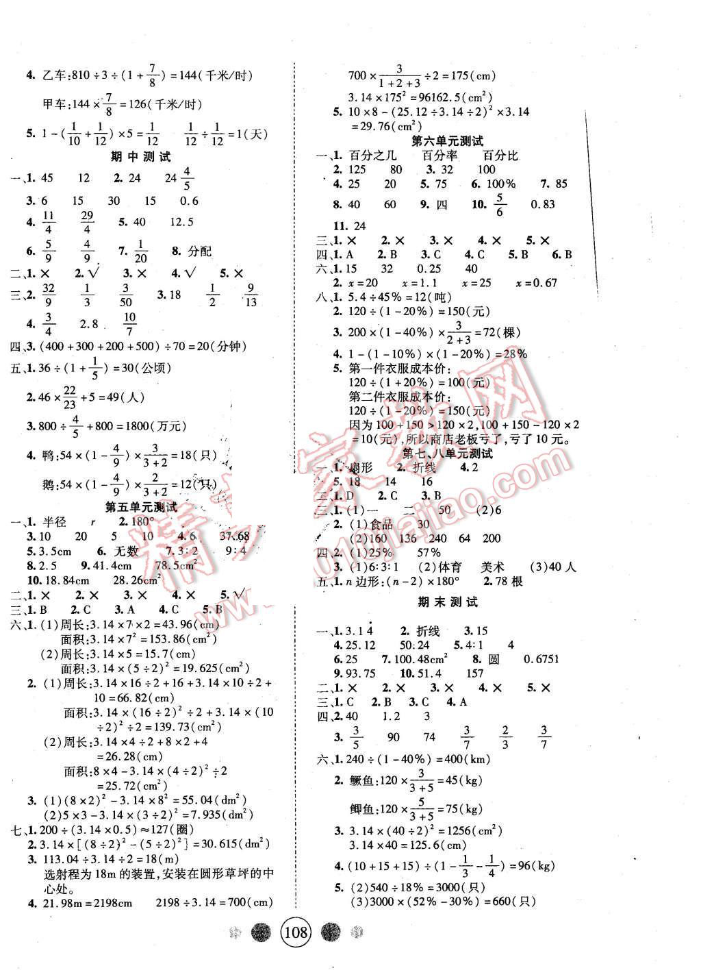 2015年精英教程100分攻略六年級(jí)數(shù)學(xué)上冊(cè)人教版 第8頁