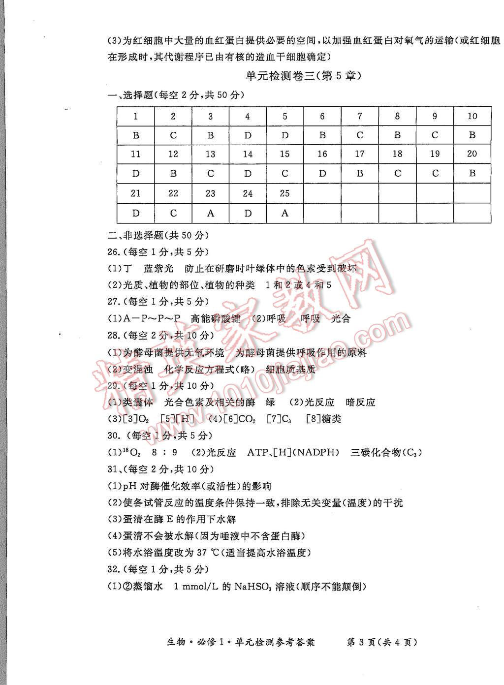 2015年形成性練習(xí)與檢測生物必修1 第19頁