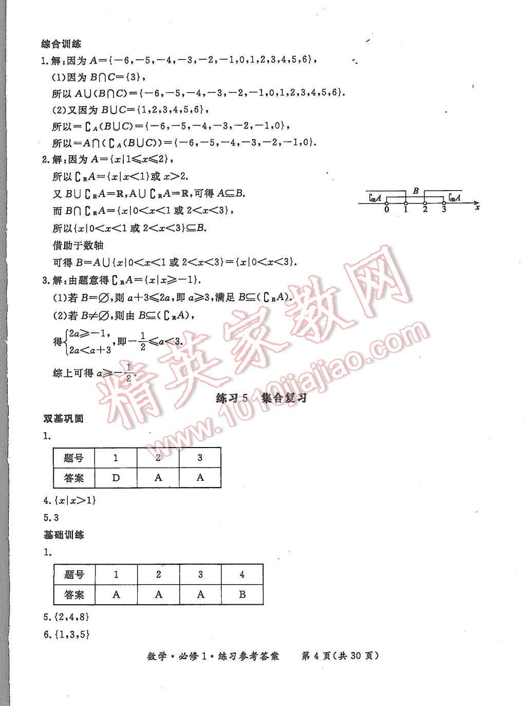 2015年形成性練習(xí)與檢測數(shù)學(xué)必修1 第4頁