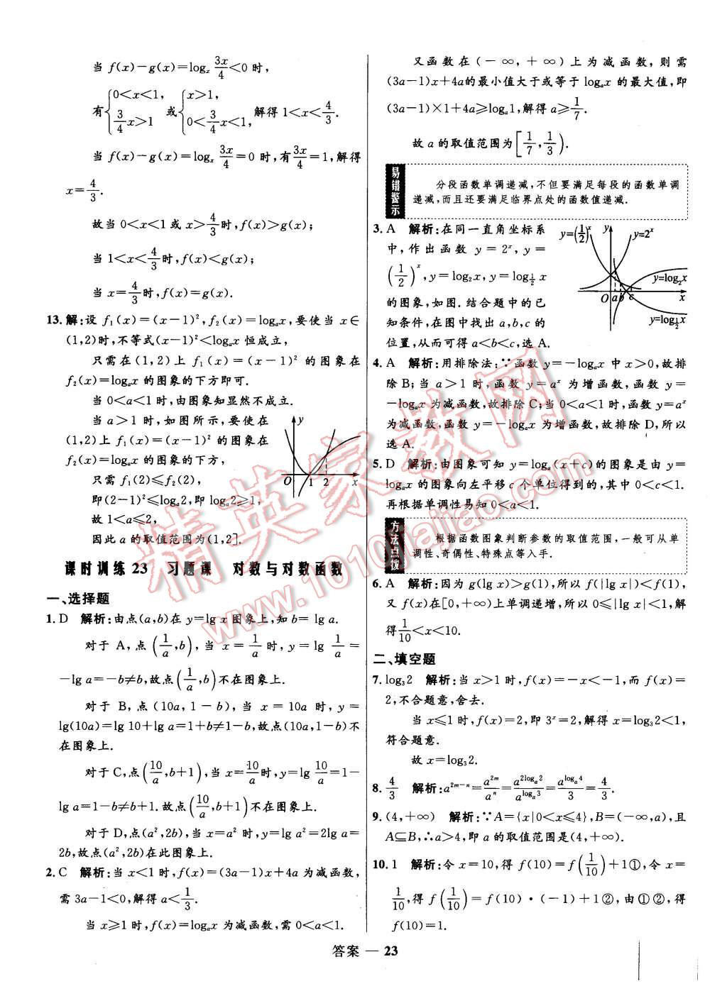 2015年高中同步測(cè)控優(yōu)化訓(xùn)練數(shù)學(xué)必修1人教A版 第23頁(yè)