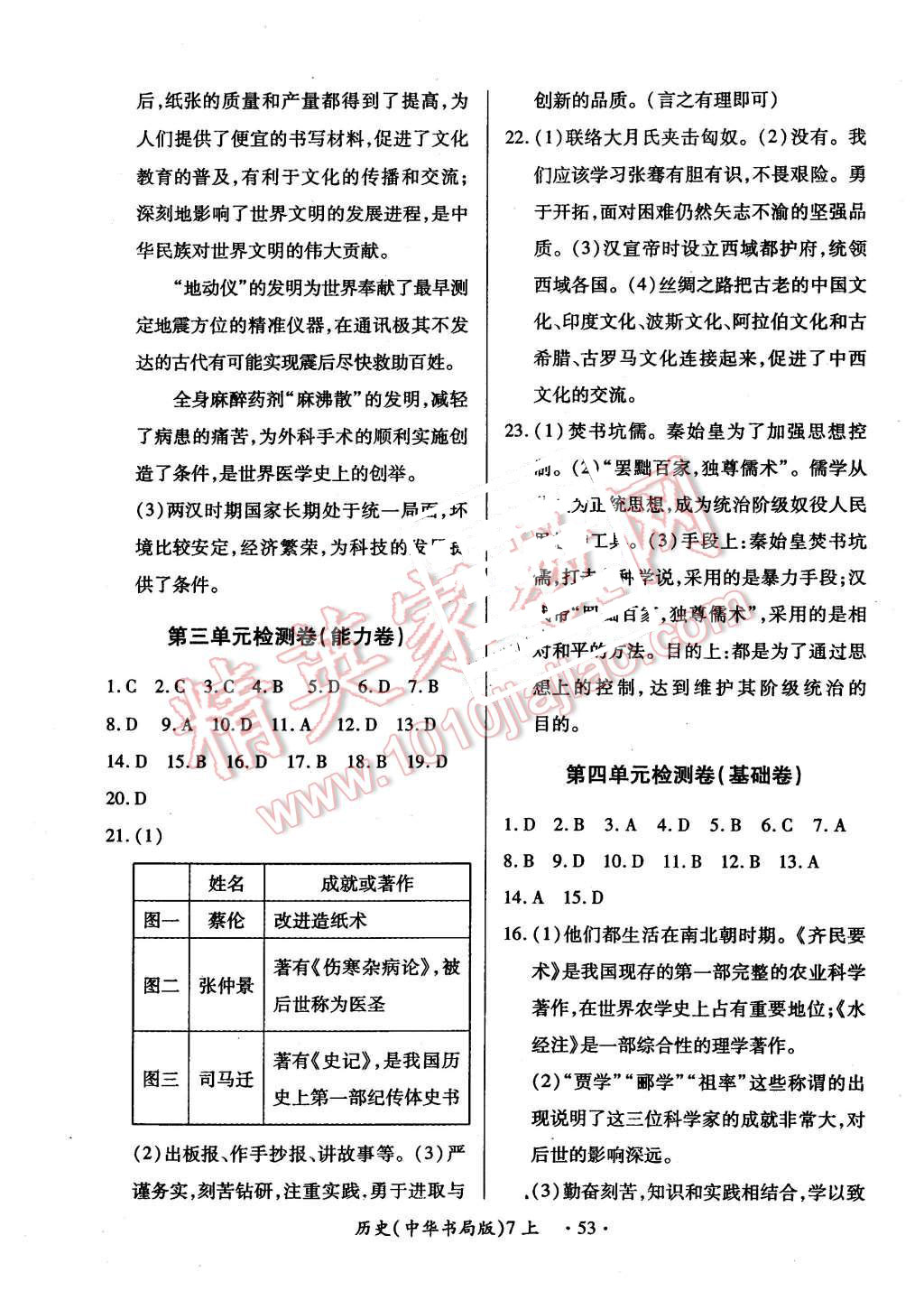 2015年新評價單元檢測創(chuàng)新評價七年級歷史上冊中華書局版 第5頁