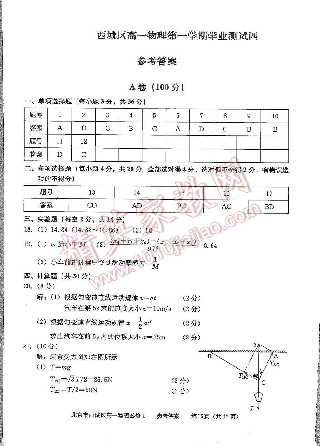 2015年學(xué)習(xí)探究診斷物理必修1 第15頁