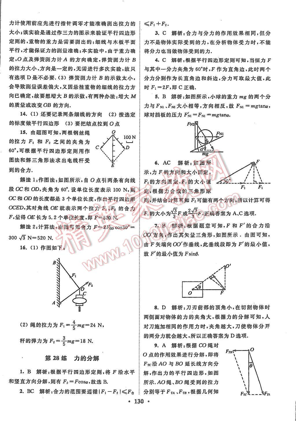 2015年高中物理小題狂做必修1人教版 第32頁(yè)