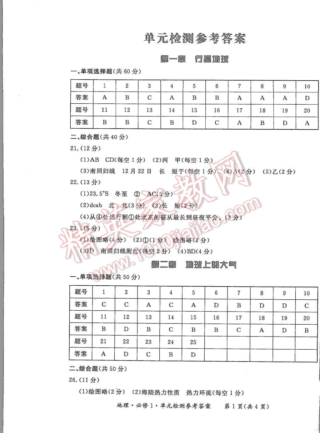 2015年形成性練習與檢測地理必修1 第15頁