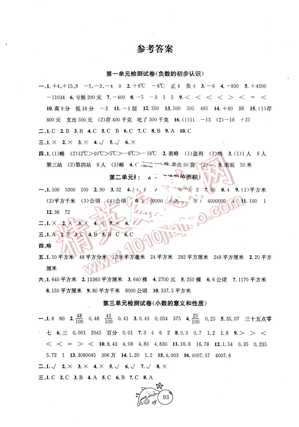 2015年金钥匙1加1目标检测五年级数学上册江苏版 第1页