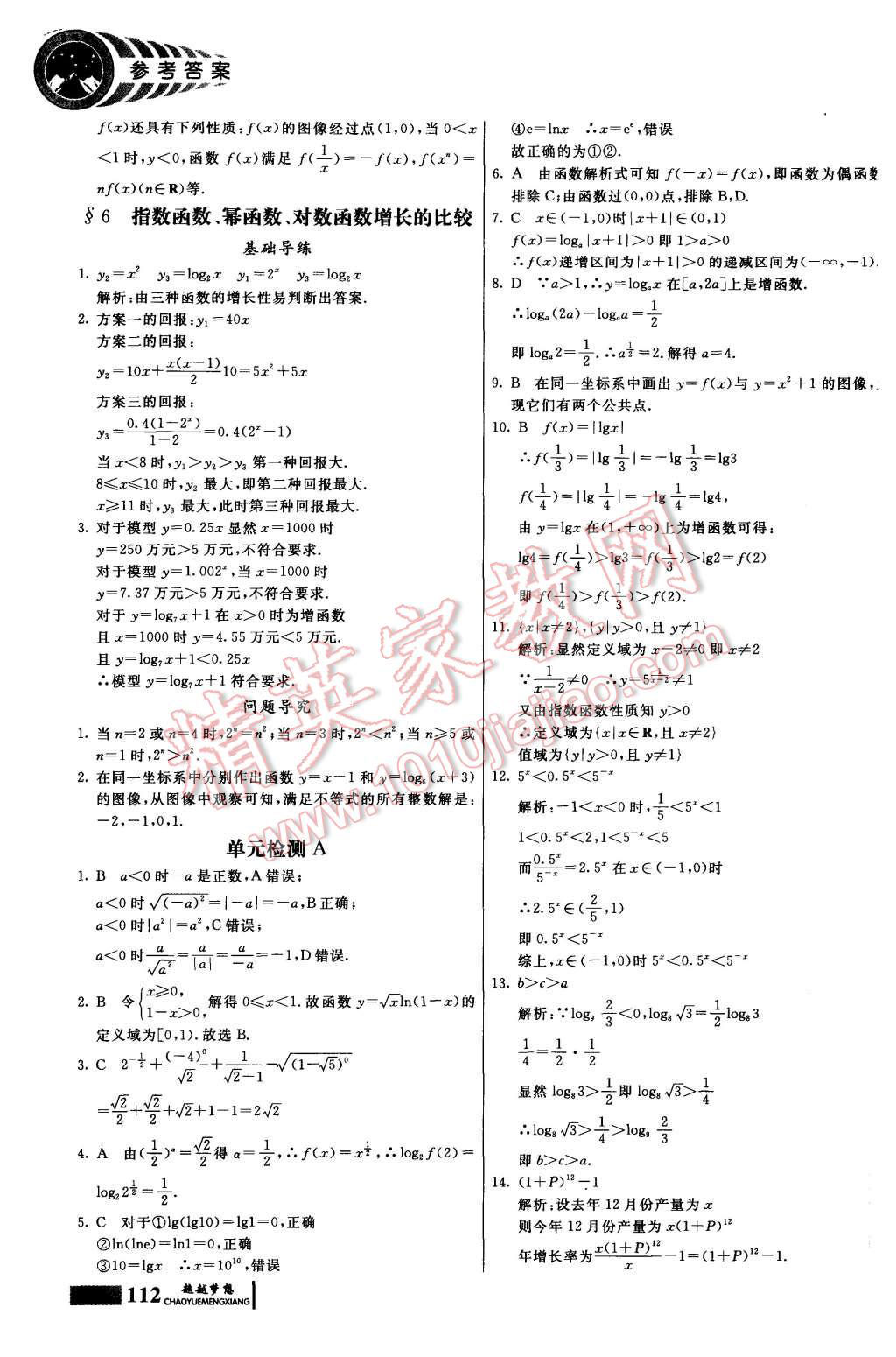 2015年同步導(dǎo)練高中數(shù)學(xué)必修1 第22頁