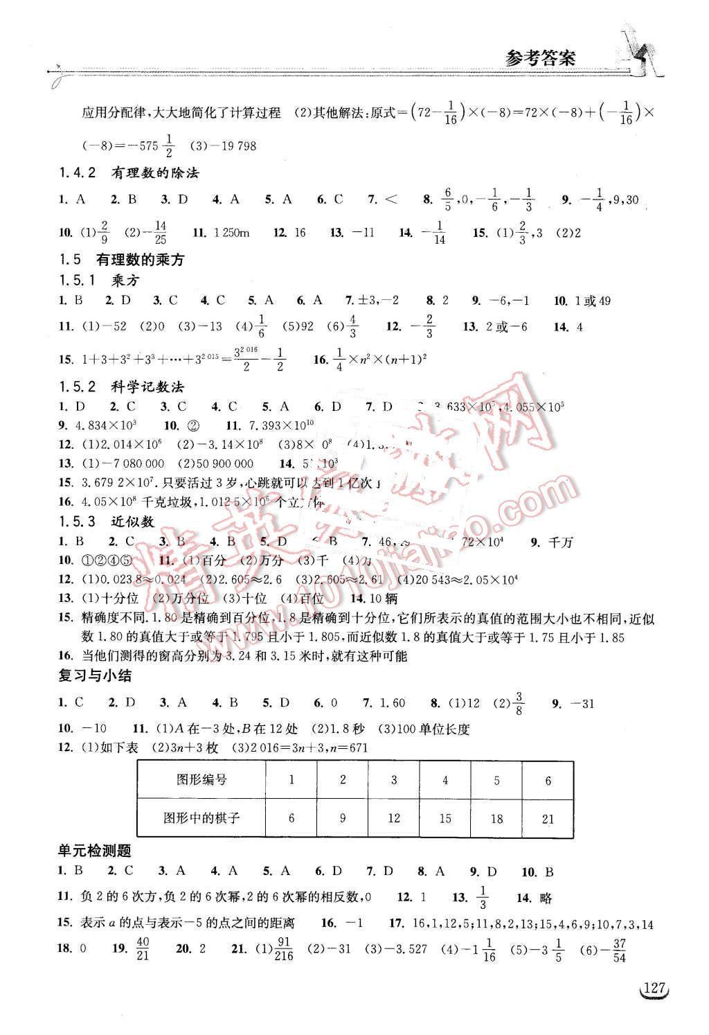 2015年長江作業(yè)本同步練習(xí)冊七年級(jí)數(shù)學(xué)上冊人教版 第3頁