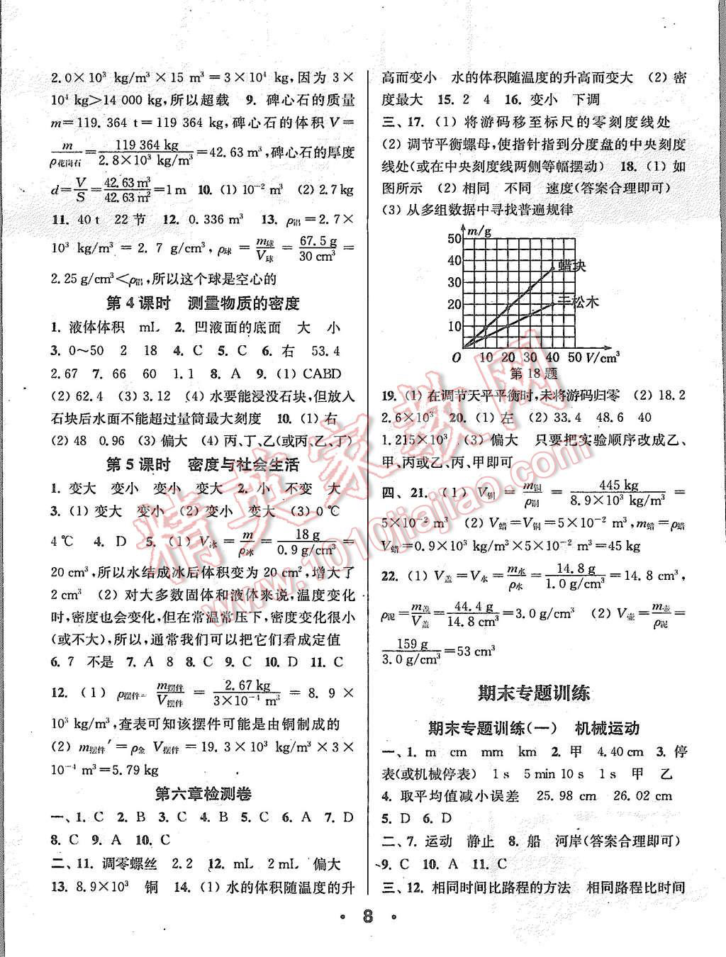 2015年通城學(xué)典小題精練八年級物理上冊人教版 第8頁