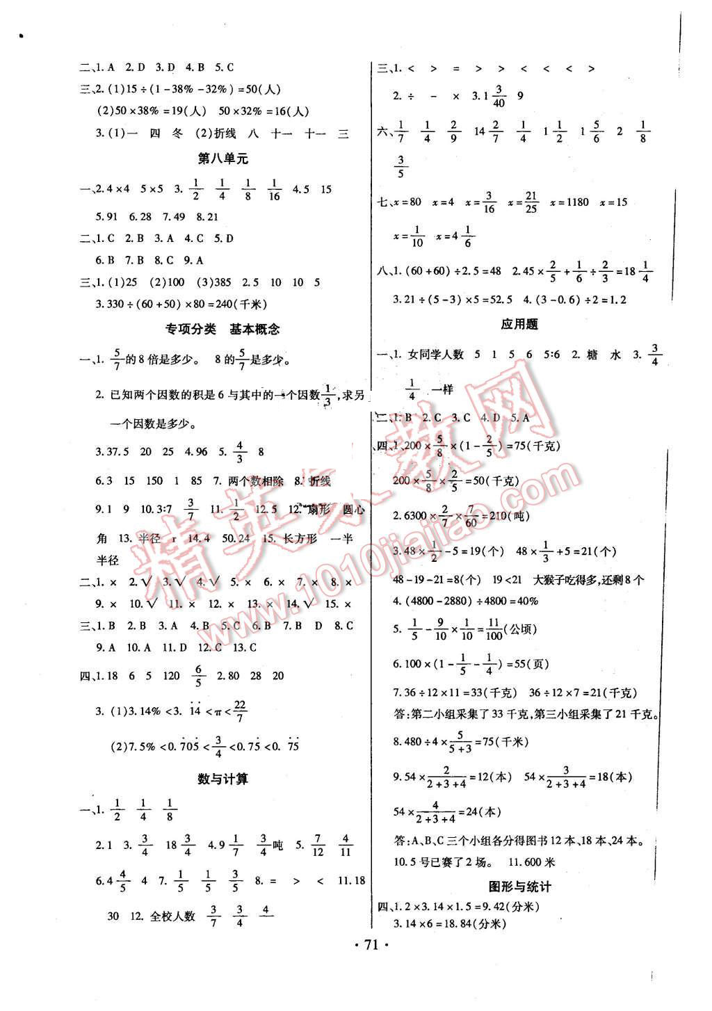 2015年一通百通期末冲刺100分全程密卷六年级数学上册人教版 第3页