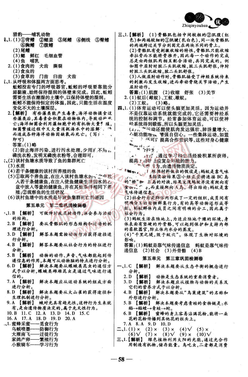 2015年智秦優(yōu)化360度訓練法八年級生物上冊人教版 第2頁