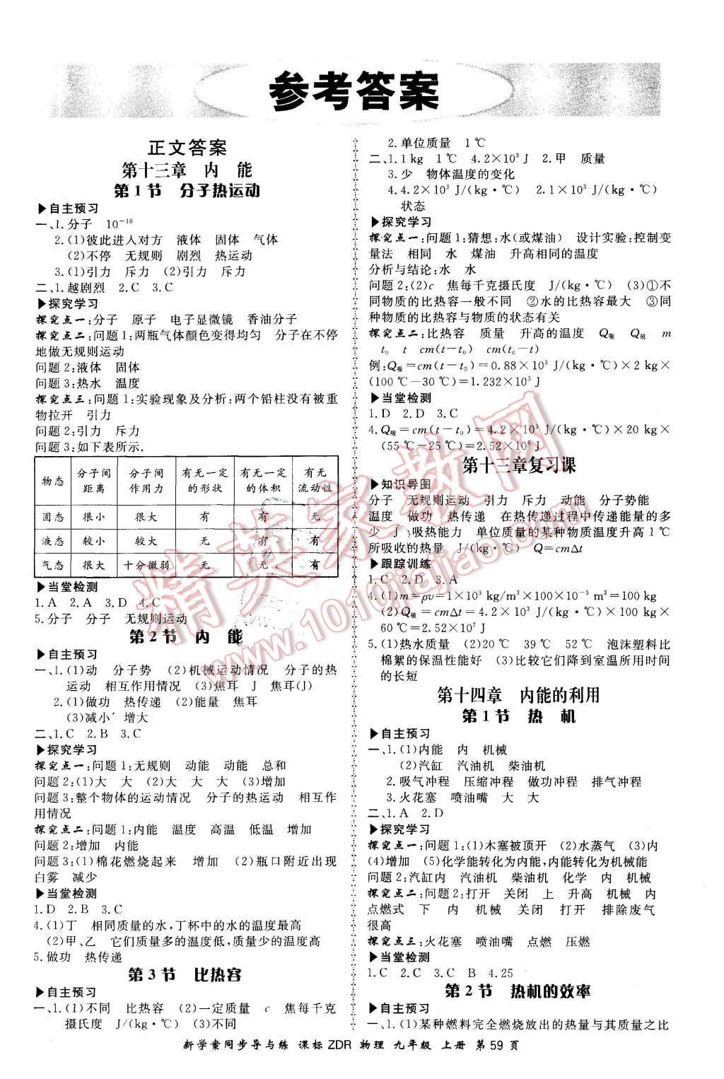 2015年新學(xué)案同步導(dǎo)與練九年級物理上冊人教版 第1頁