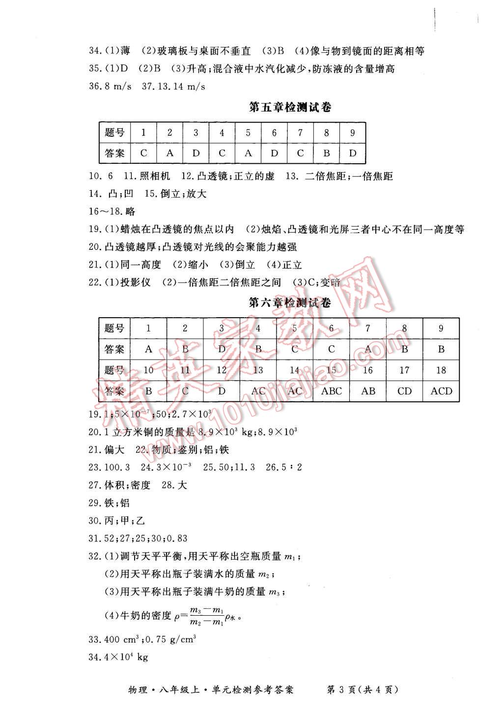 2015年形成性练习与检测八年级物理上册 第16页